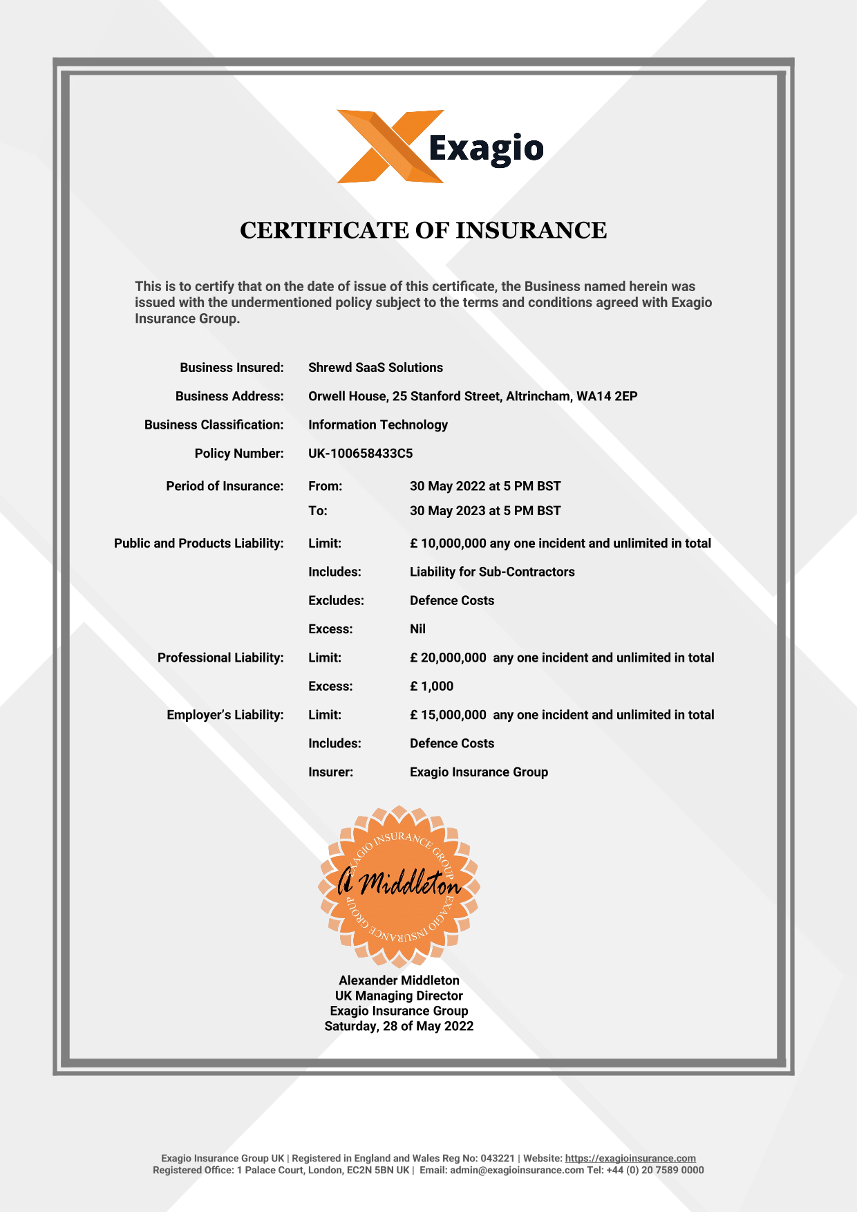 Insurance Paper/Certificate